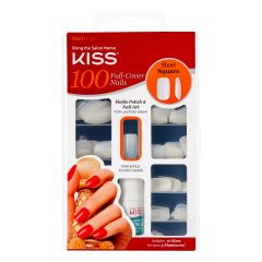 Kiss 100 Full Cover Nail Kit Short Square Kunstnägel